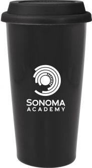 Ceramic Mug With Silicone Lid, Black